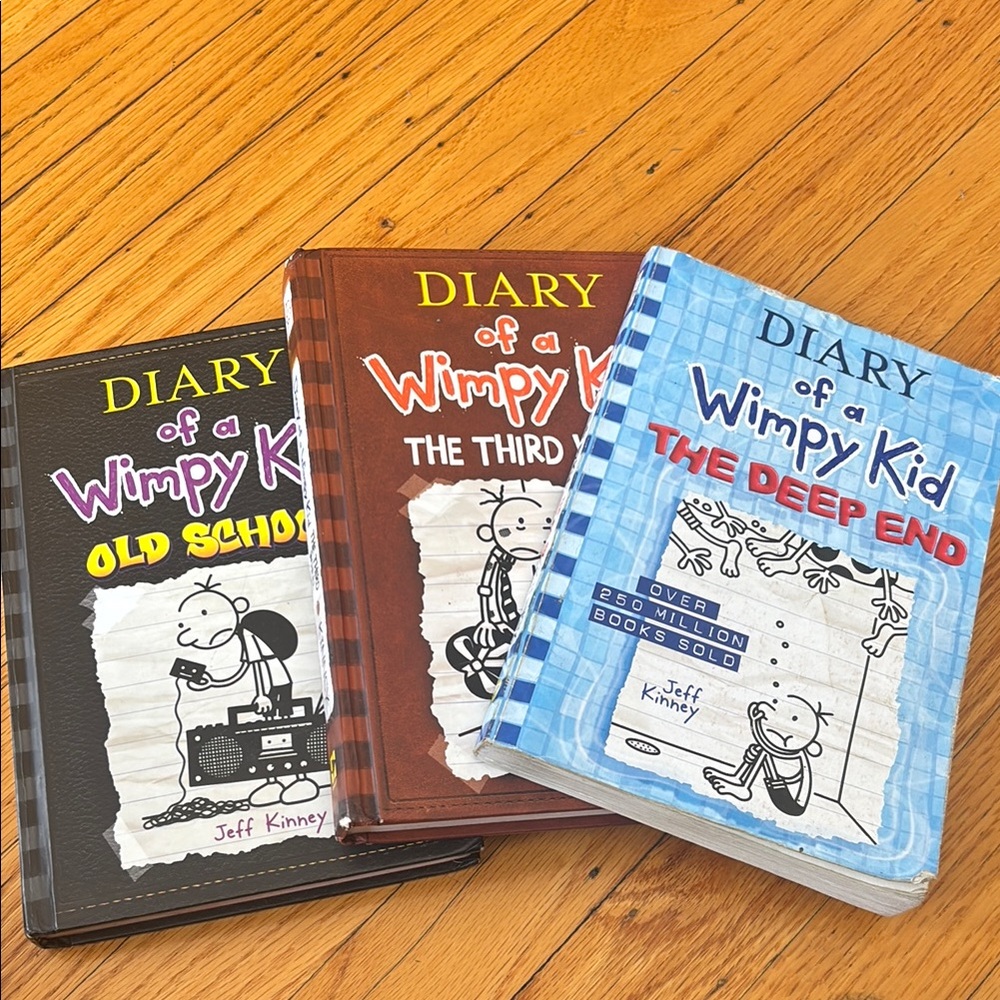 Diary of a Wimpy Kid Book Set - Brown, Red, Blue used but in good condition